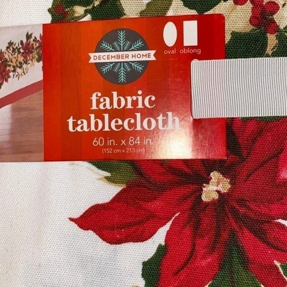 Fabric Tablecloth Christmas Holiday's Oval Oblong